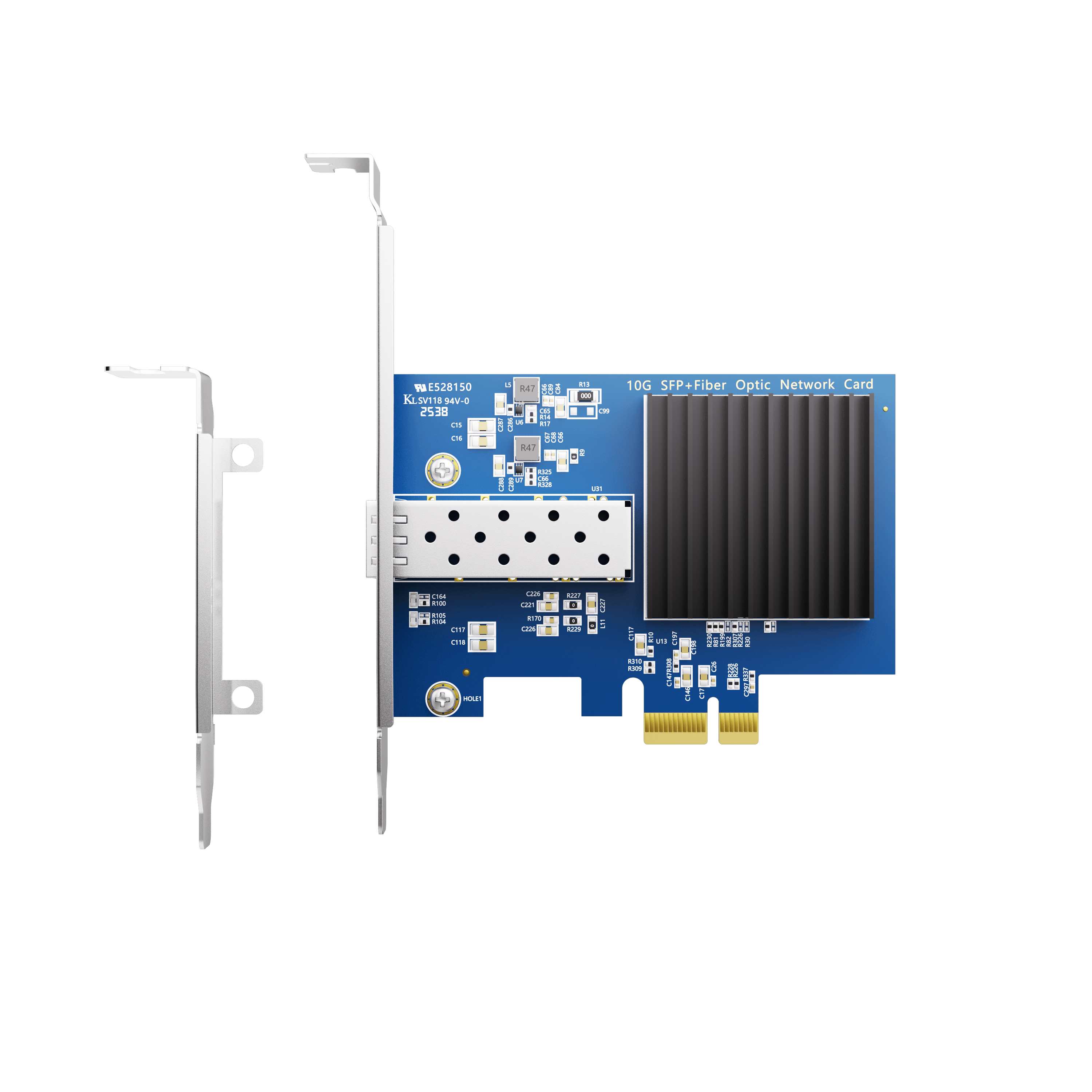 HiFiber Gen4 NIC, 10Gb/s PCIe Network Adapter, 10G CNA, Single SFP+ port, PCIe 4.0 X1, for Windows/Linux OS